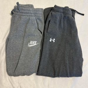 Nike and Under Armour sweatpants size medium